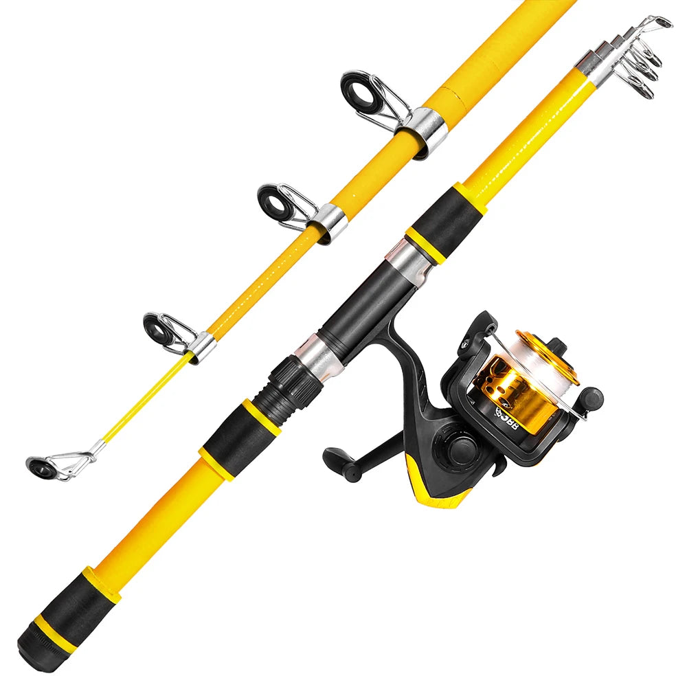 SantaKing Spinning Fishing Rod & Reel Combo – Telescopic Rods 1.8M / 2.1M / 2.4M with 5.2:1 3BB Reel, Max Drag 5kg