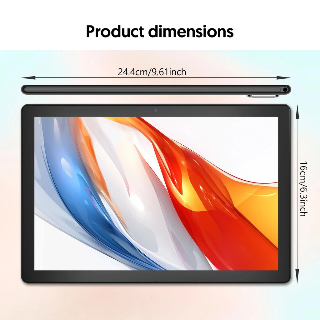 BAKEN 10-Inch Android 15 Tablet – Quad Core Processor, 12GB RAM (3GB+9GB), 64GB Storage, 1280x800 HD Display, Dual Camera, 5G WiFi