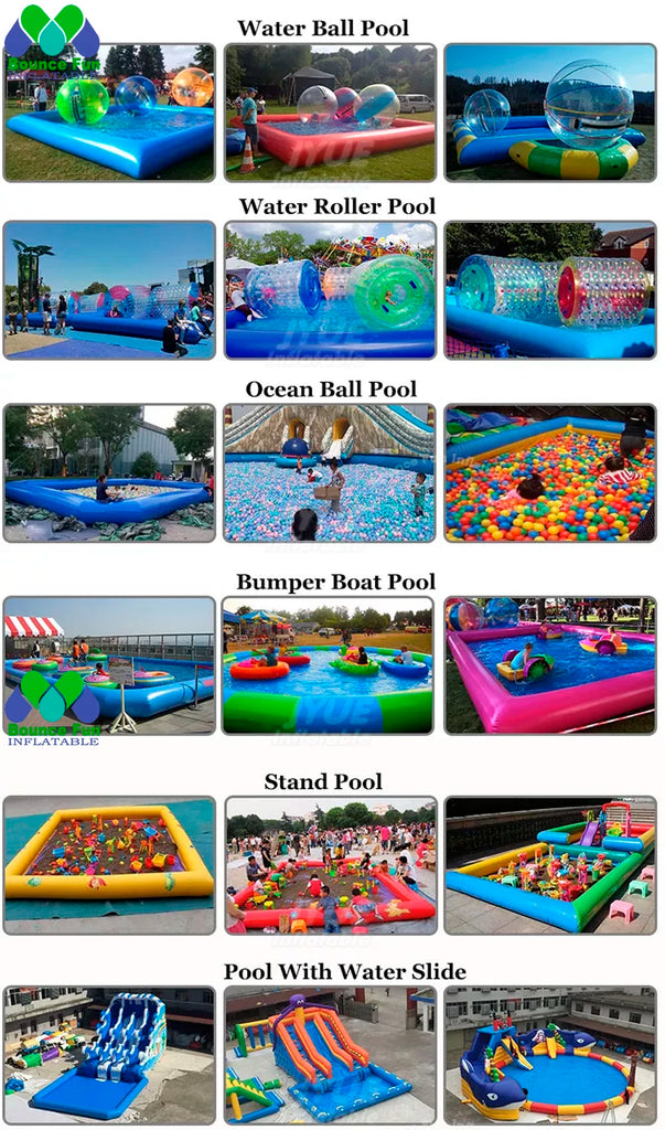 Square Inflatable Swimming Pool & Water Zorb Ball Pool – Heavy Duty PVC Outdoor Fun
