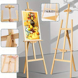 Adjustable Wooden A-Frame Easel 59.06 Inch Portable Canvas Stand for Painting, Sketching and Events thumbnail 2