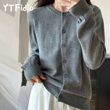 100% Cotton Women’s O-Neck Solid Cardigan – Luxury Designer Pullover thumbnail 3