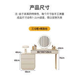 Makeup Vanity Dressing Table with Stool and Mirror – Modern Nordic Bedroom Dresser with Storage Drawers thumbnail 38