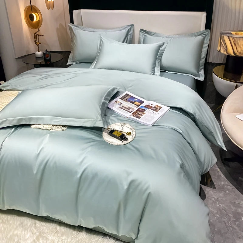 Luxury 100% Egyptian Cotton Bedding Set – Duvet Cover & Pillowcases, Soft Bed Linen for Double, Queen, King Size Beds