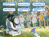 2025 Upgraded Bubble Machine with Remote Control, Automatic Rotation, RGB Lights, Rechargeable 1800mAh Battery, Type-C Charging – Kids & Party Fun thumbnail 8