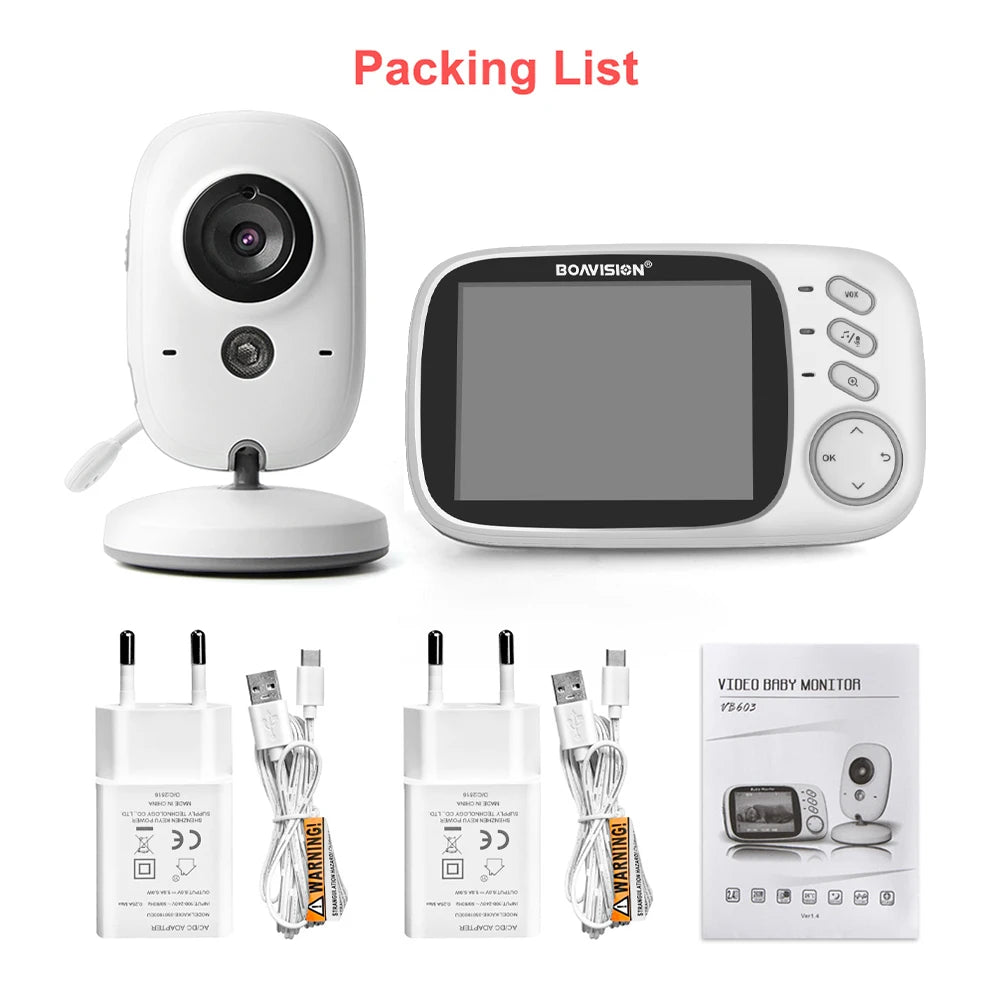 VB603 2.4G Wireless Video Baby Monitor with 3.2" LCD, Two-Way Audio, Night Vision & Temperature Monitoring