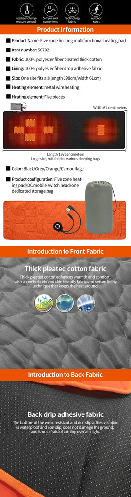 Outdoor Camping USB Heating Sleeping Mat — Stay Warm Anywhere, Anytime
