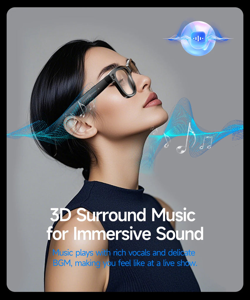 GUHUAVMI Smart Glasses for Men – 8MP Camera | WiFi | Bluetooth | AI Features | IP65 Waterproof
