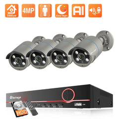 Techage 8CH 4MP POE Security Camera System Kit with AI Face Detection and Audio Recording