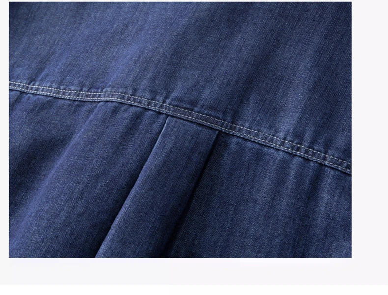 Men’s Casual Cargo Denim Shirt – Heavyweight Vintage Button-Down Workwear Shirt