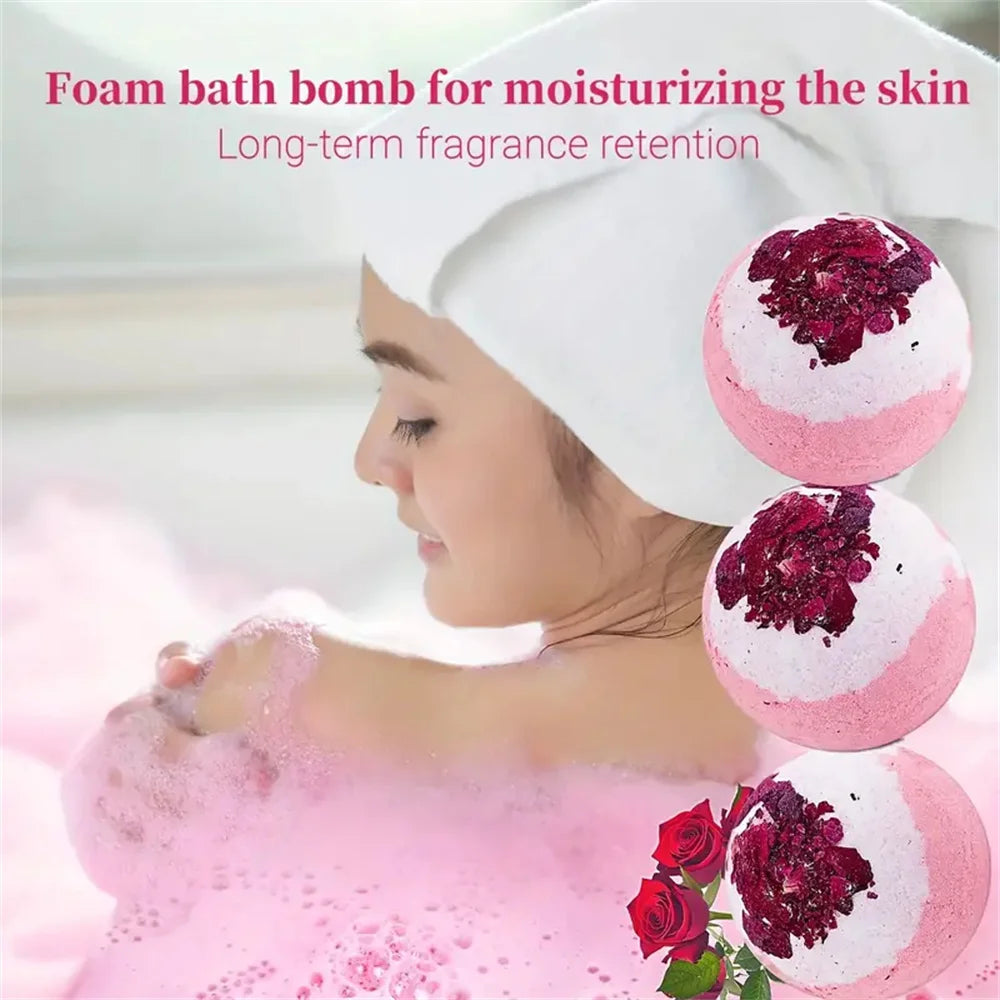 Handmade Bath Bomb Set with Essential Oils and Sea Salt – Moisturizing & Skin Peeling Bubble Ball Gift