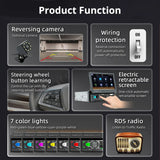 1Din 7'' Retractable Car Stereo with Wireless CarPlay & Android Auto, Bluetooth, FM, USB, AUX thumbnail 6