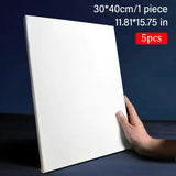 5pcs White Blank Square Artist Canvas Wooden Frame Cotton Boards for Oil, Acrylic & Watercolor Painting thumbnail 32