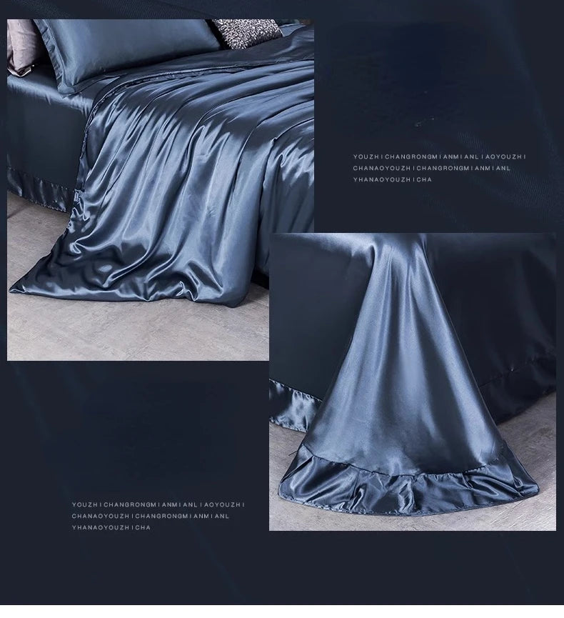 100% Pure Silk Bedding Set – Luxury Duvet Cover, Bed Sheet & Pillowcases