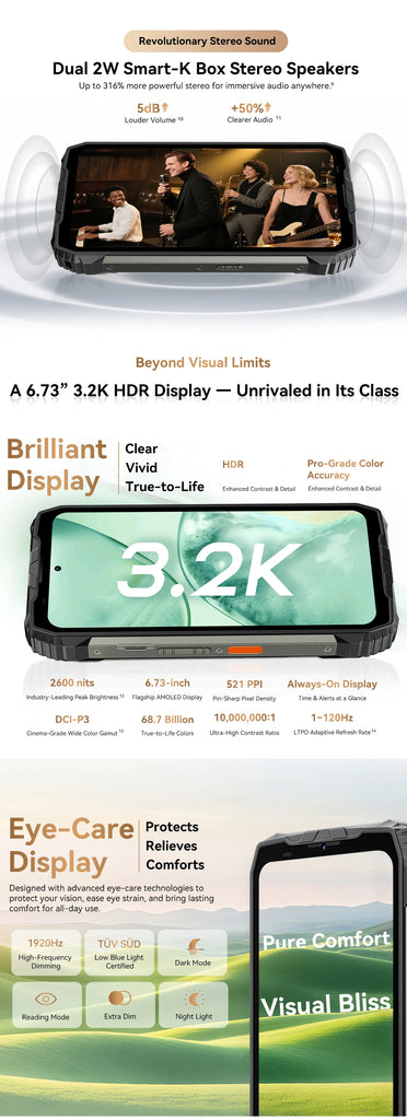 Blackview XPLORE 2 5G Rugged Smartphone, 6.73" AMOLED Display, 20000mAh Battery, 120W Fast Charge, 50MP Camera, Outdoor Mobile Phone