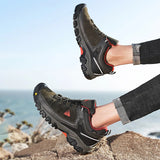 HIKEUP Men’s High-Quality Hiking Shoes – Durable Leather Climbing & Outdoor Walking Sneakers thumbnail 33