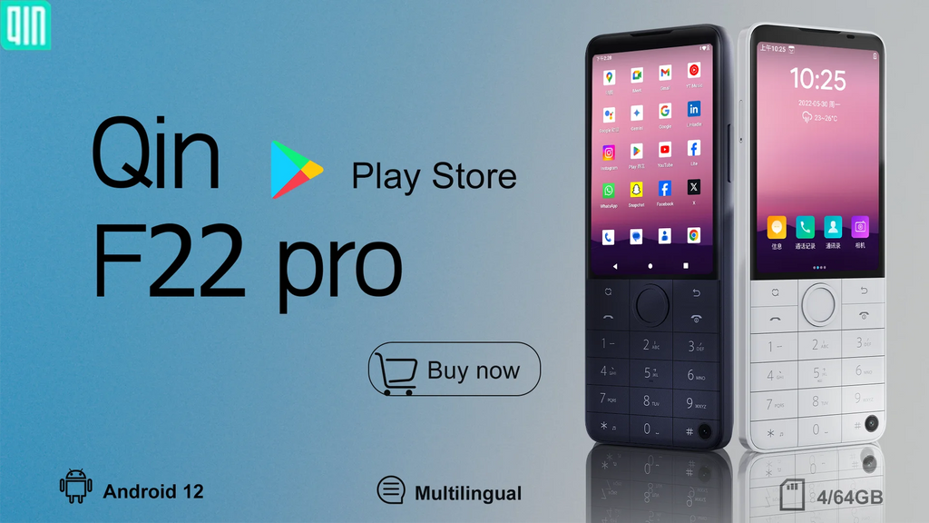 Qin F22 Pro Smart Touch Screen Phone 4GB RAM 64GB ROM Android Global Version 3.5" Display 5G WiFi