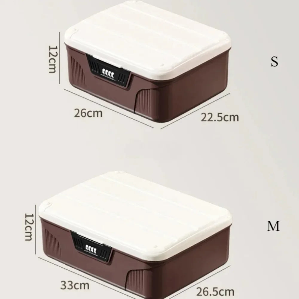 Safe Security Storage Box – Password Lock Organizer for Passport, Cash, Jewelry, and Documents