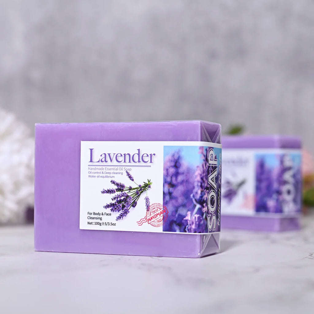 Natural Organic Lavender Essential Oil Handmade Soap – Cleansing, Hydrating & Oil Control Bath Bar 100g