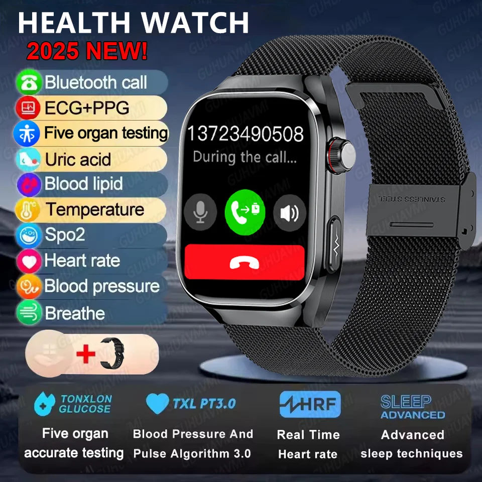 GUHUAVMI Micro Physical Examination Smart Watch with ECG, Uric Acid & Five-Organ Health Monitoring