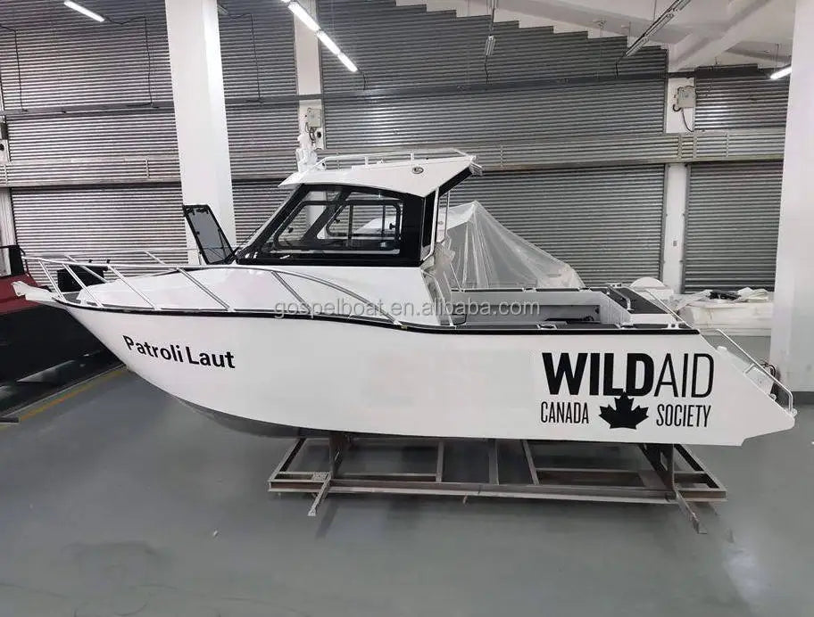 22ft High-Speed Aluminum Fishing Boat with Outboard Engine | Sport Yacht Cabin Cruiser