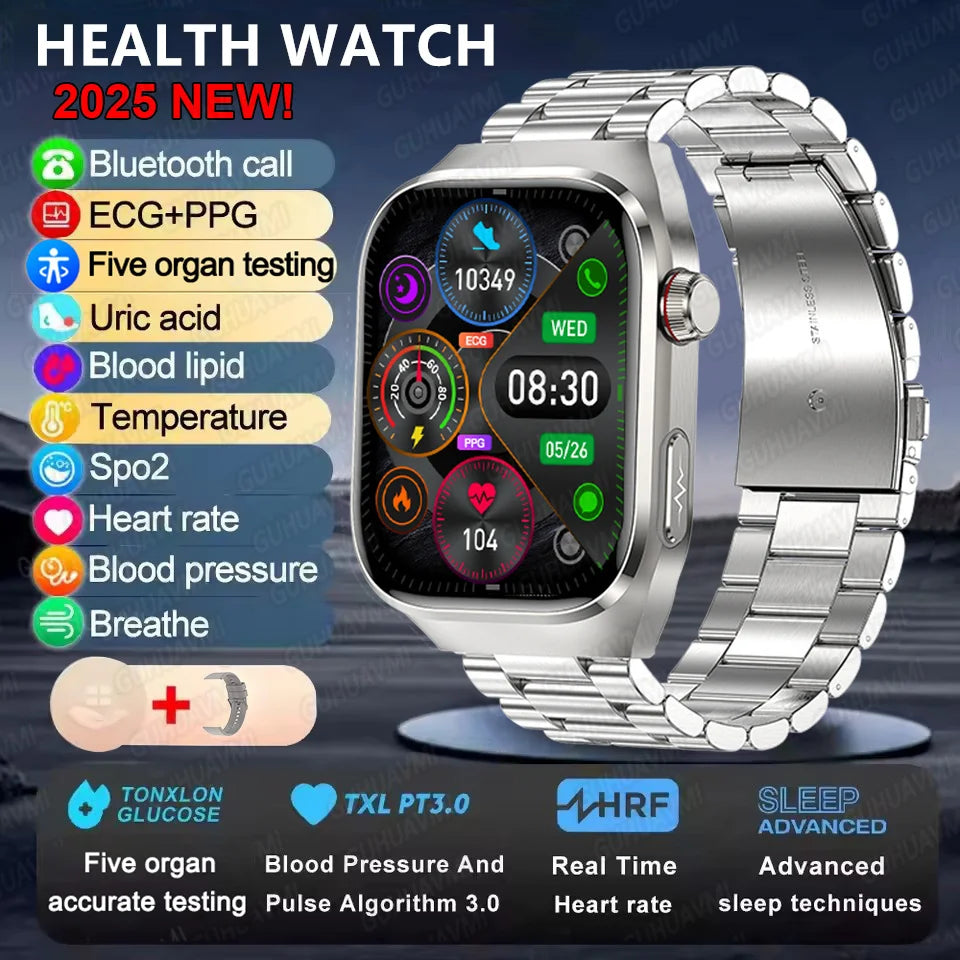 GUHUAVMI Micro Physical Examination Smart Watch with ECG, Uric Acid & Five-Organ Health Monitoring