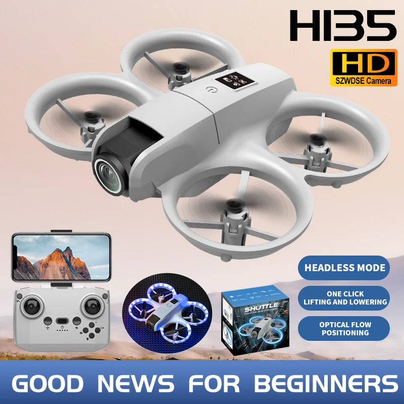 H135 Mini Drone WiFi FPV with 4K Camera, Foldable Quadcopter with Colorful Lights – RC Toys & Gifts