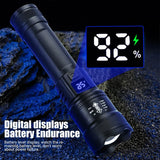 High Power 2000LM LED Tactical Flashlight with USB Charging, Zoom, and Display – Camping, Fishing, Emergency thumbnail 5