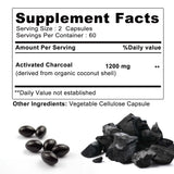 Activated Charcoal Capsules for Gut Health, Bloating and Gas Relief – Digestive Detox and Colon Cleanse Supplement – 30/60/120 Capsules thumbnail 2
