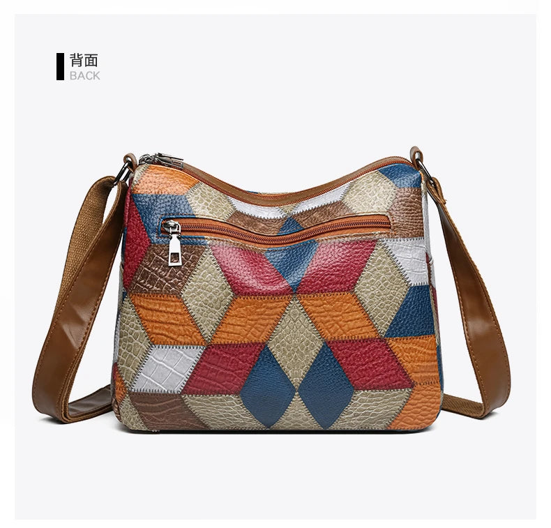 Vintage PU Leather Armpit Shoulder Bag for Women – Geometric Rivet Crossbody Satchel
