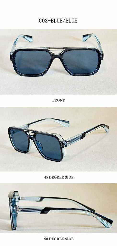 ZUIDID Vintage Square Sunglasses UV400 Travel Fashion Glasses for Men and Women Model 02056