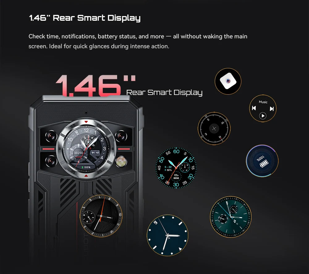 Cubot KingKong 11 Rugged 5G Smartphone, 10200mAh Battery, Dimensity 7025, 32GB RAM, 256GB ROM, 108MP Triple Camera, 6.72" FHD+ 120Hz Display, Android 15