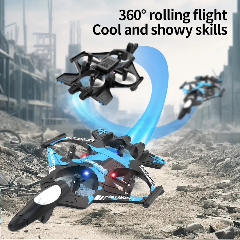 K500 MAX 2.4G Remote Control Fighter Jet Drone with Screen & 360° Rolls