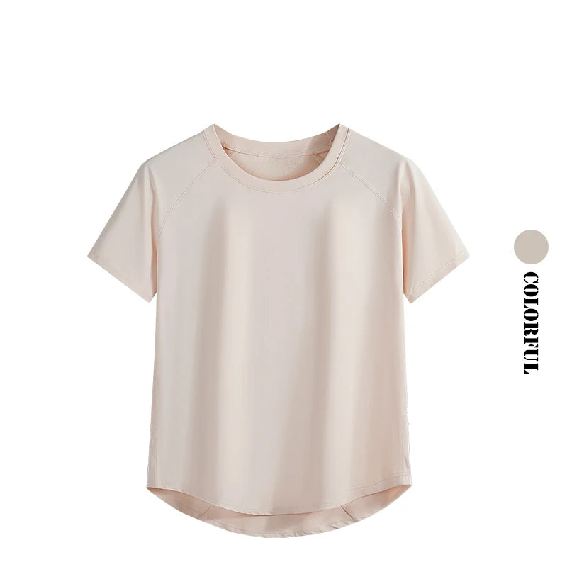 DRUR Women’s Breathable Yoga & Gym T-Shirt – Quick Dry Short Sleeve Workout Top