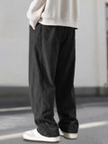 Men’s Corduroy Casual Pants Loose Fit Baggy Streetwear Trousers with Drawstring thumbnail 5