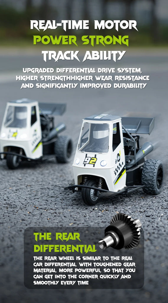 ZWN S810 Three-Wheel RC Car with Lights and Spray – 2.4G High-Speed Electric Remote Control Motorcycle Toy for Kids