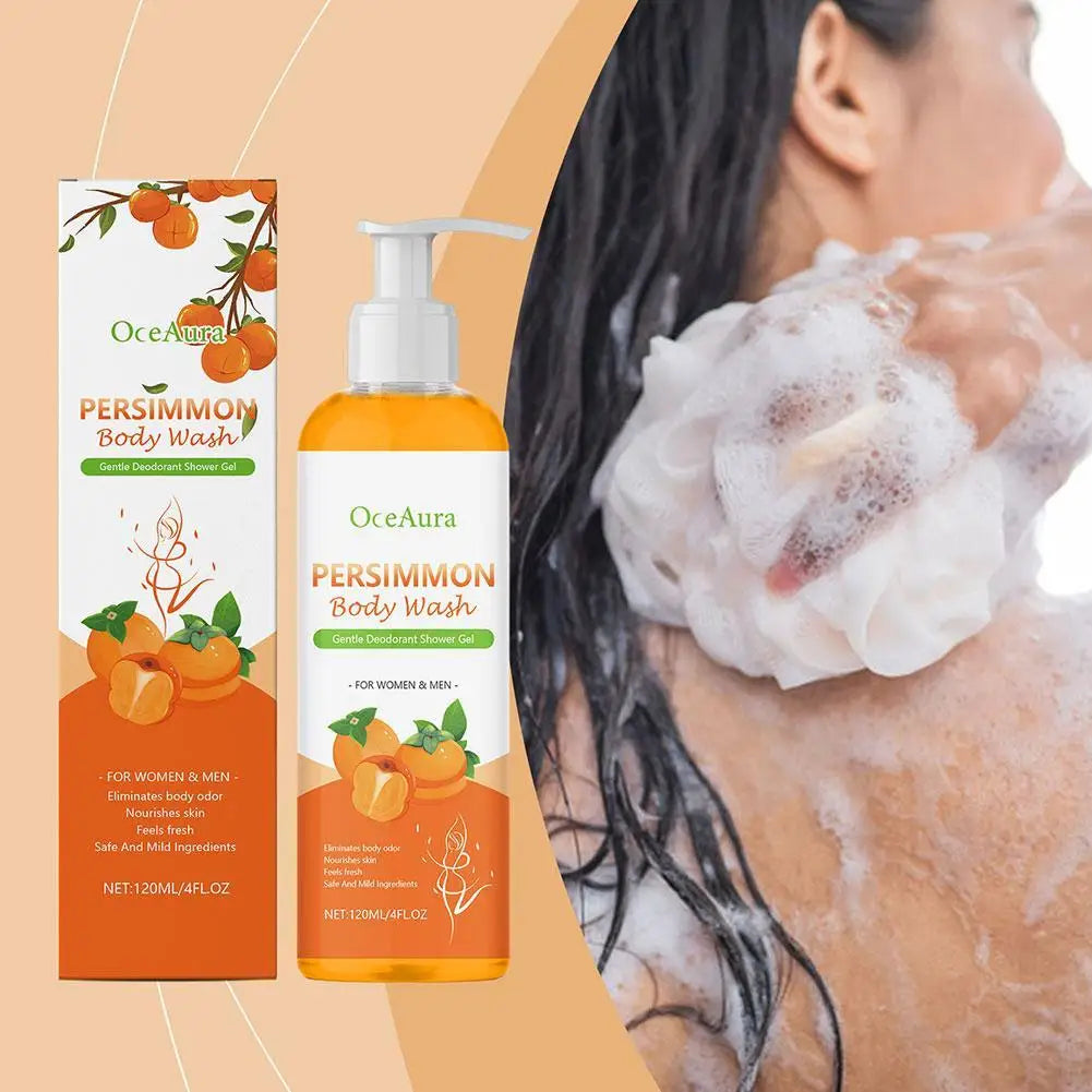 Persimmon Body Wash for Odor Control & Moisturising Cleanse – 120ml Deodorizing Shower Gel