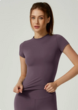 Women Seamless Yoga Top – Short Sleeve Fitness & Activewear Shirt thumbnail 9