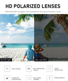KDEAM Classic Square Polarized Sports Sunglasses UV400 Windproof Outdoor Fishing Driving Shades for Men KD093 thumbnail 15
