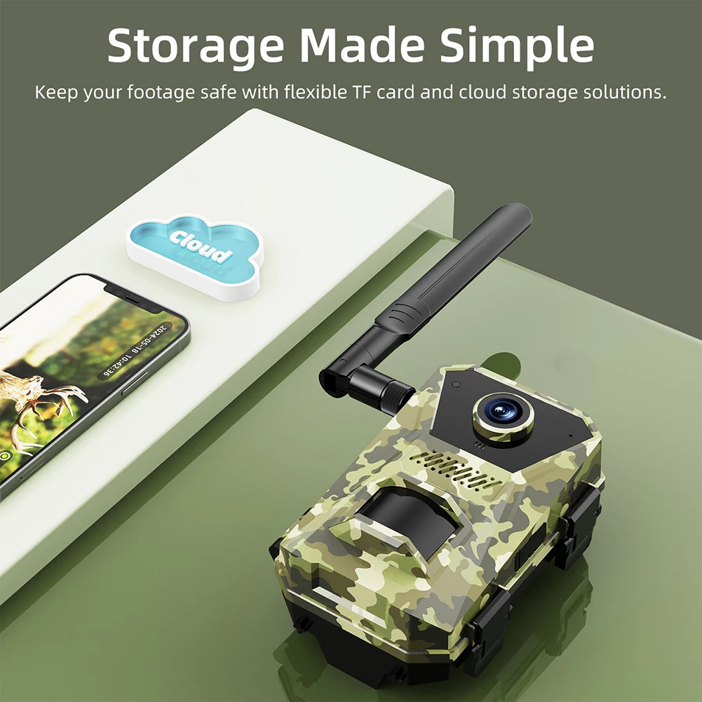 4G Solar Powered Infrared Outdoor Trail Camera – Waterproof Night Vision Wildlife Cam