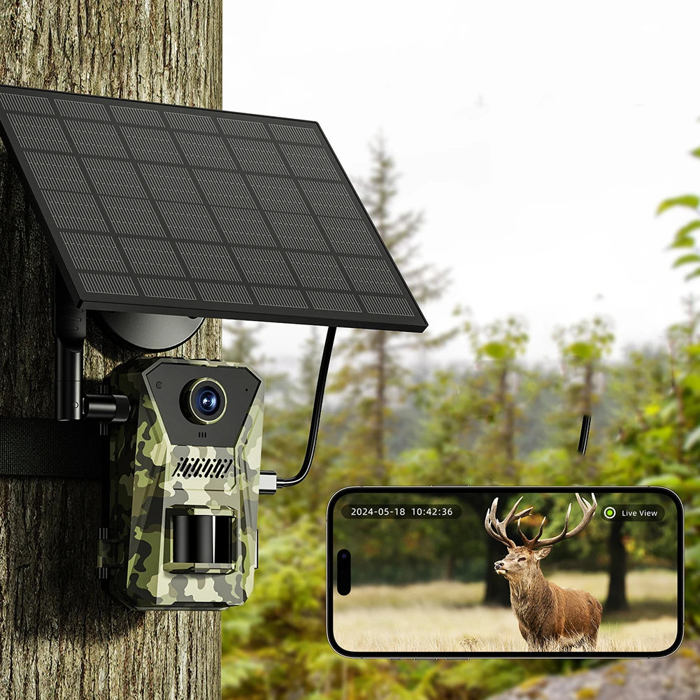 4G Solar Powered Infrared Outdoor Trail Camera – Waterproof Night Vision Wildlife Cam