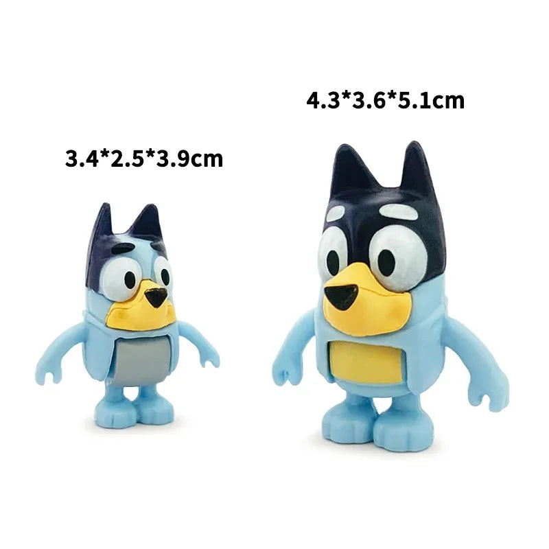 Bluey Family 8-Piece Figurine Set – Bingo & Friends Movable Action Figures Toy