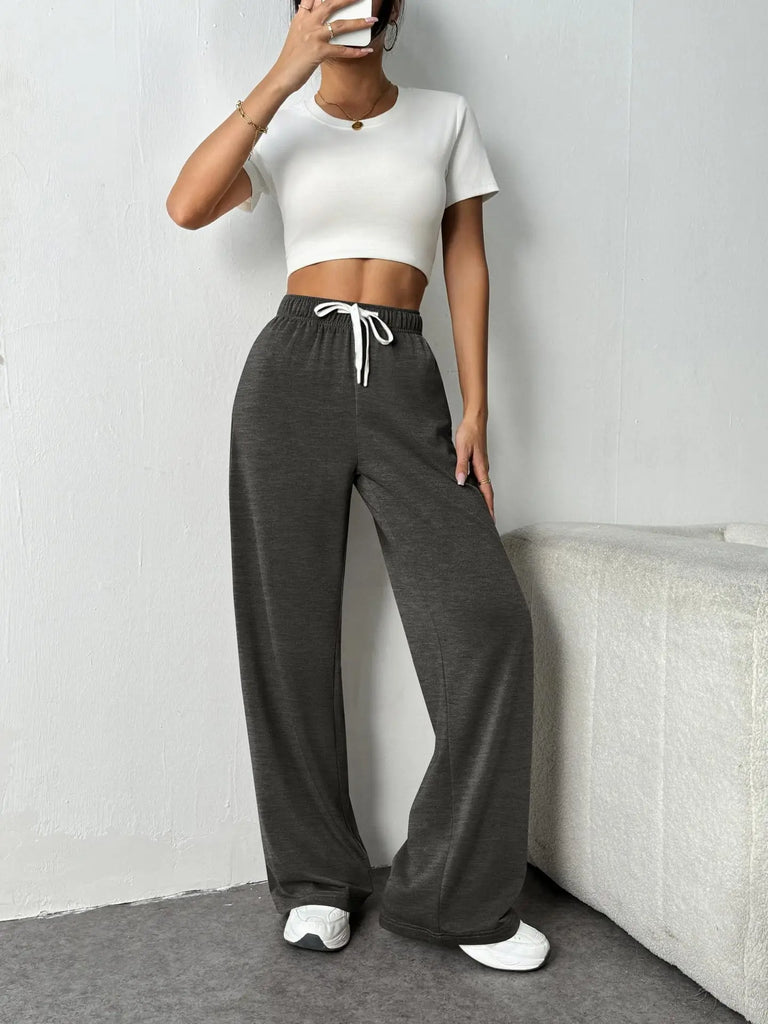 Autumn & Winter Women’s Elastic Waist Wide Leg Casual Pants