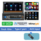 1Din 7'' Retractable Car Stereo with Wireless CarPlay & Android Auto, Bluetooth, FM, USB, AUX thumbnail 22