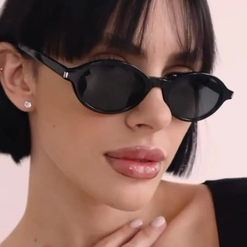 Oval Rice Nail Retro Fashion Sunglasses – Customizable Myopia Lenses 0~-6.0