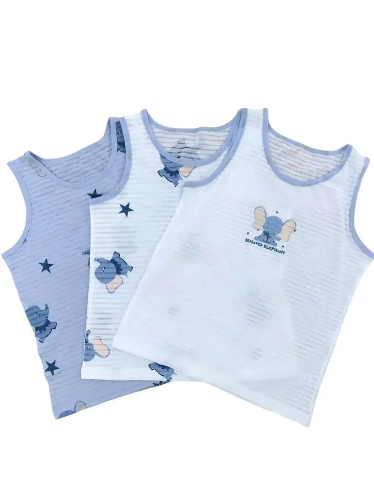 Boys Cartoon Dino Car Cotton Tank Top Singlet Underwear – Kids Summer Undershirt 3-10T