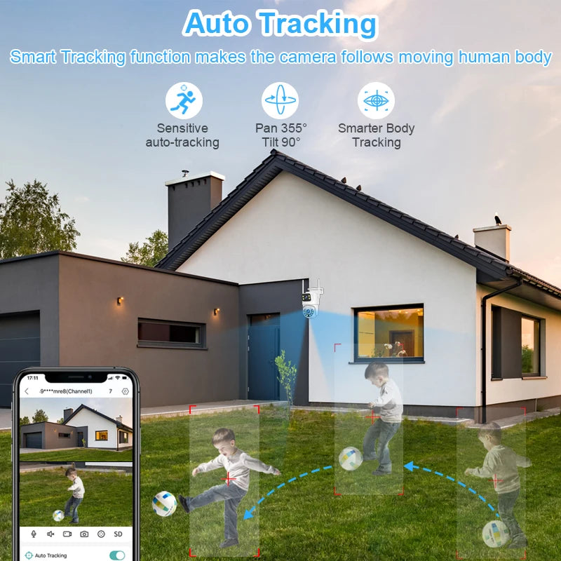 Smar 6MP Dual-Lens Wireless CCTV System 8CH NVR Kit with Audio & Night Vision