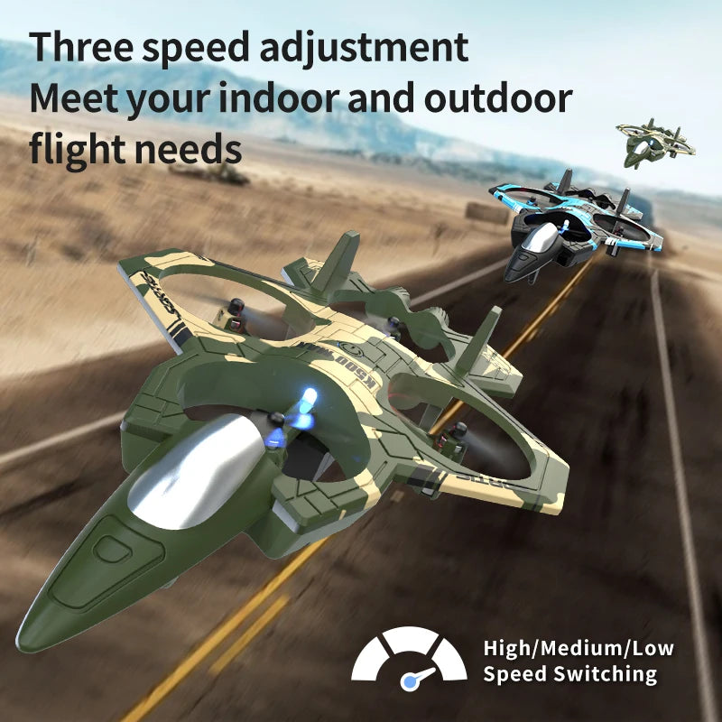 K500 MAX 2.4G Remote Control Fighter Jet Drone with Screen & 360° Rolls
