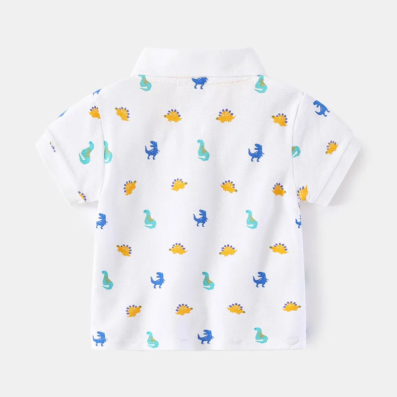 Fashion Kids Boys Polo Shirt – Luxury Stand Collar Summer Tee, Soft Breathable Cotton
