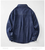 Men’s Casual Cargo Denim Shirt – Heavyweight Vintage Button-Down Workwear Shirt thumbnail 7