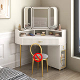 Luxury Solid Wood Corner Dressing Table with Mirror and Stool – Modern Minimalist Bedroom Furniture thumbnail 33